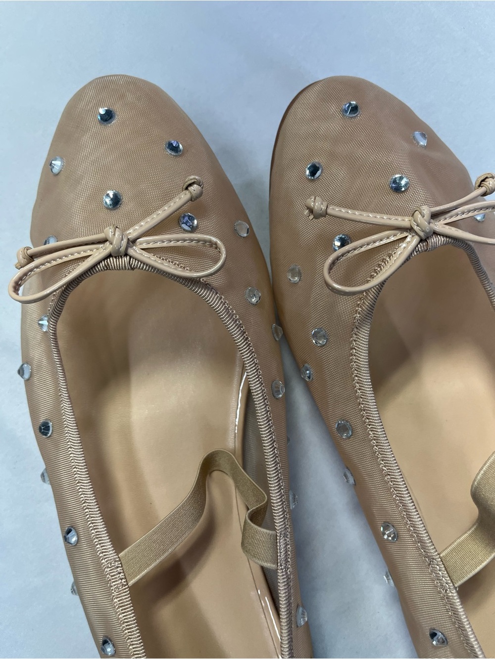 Jeffrey Campbell Releve Mary Jane Ballet Flats 11 Mesh Crystal Embellished NEW - Picture 10 of 11